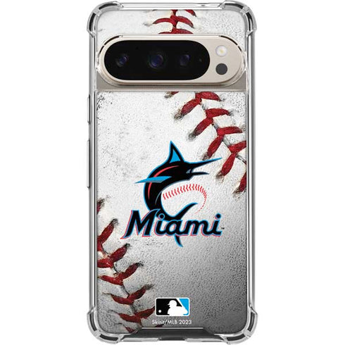 MLB Miami Marlins Game Ball Pixel 9/9 Pro Clear Case